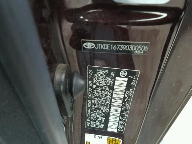 JTKDE167390300506 - 2009 TOYOTA SCION TC 紫色 照片 10