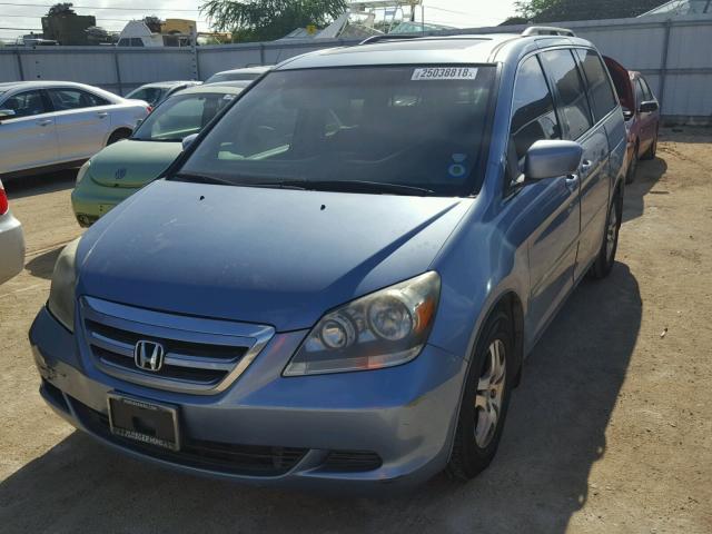 5FNRL38757B068923 - 2007 HONDA ODYSSEY EX BLUE photo 2