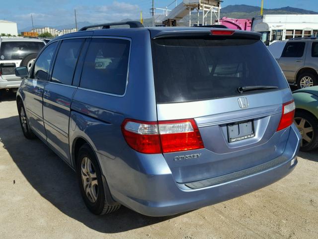 5FNRL38757B068923 - 2007 HONDA ODYSSEY EX BLUE photo 3