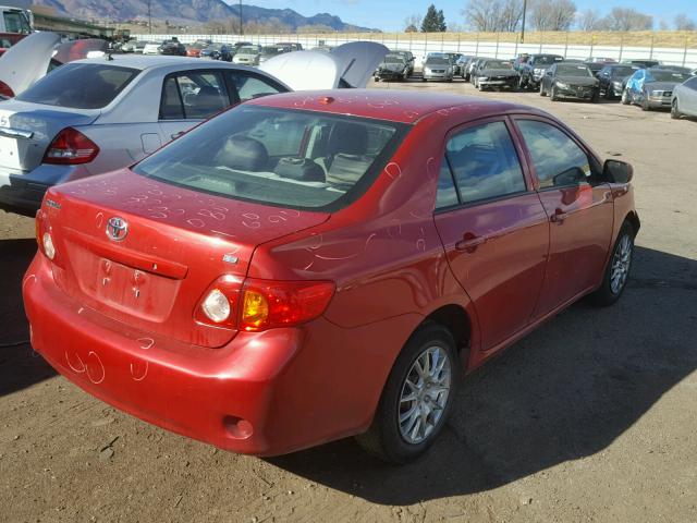 1NXBU40E19Z153052 - 2009 TOYOTA COROLLA BA RED photo 4