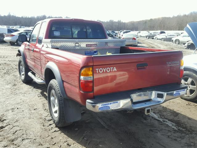 5TESN92N02Z105521 - 2002 TOYOTA TACOMA XTR BURGUNDY photo 3