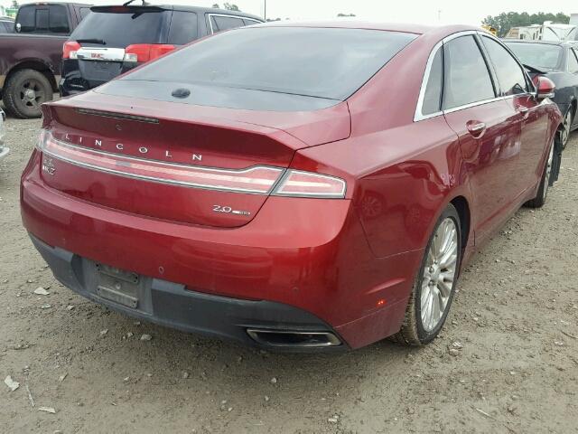 3LN6L2G96DR824068 - 2013 LINCOLN MKZ RED photo 4