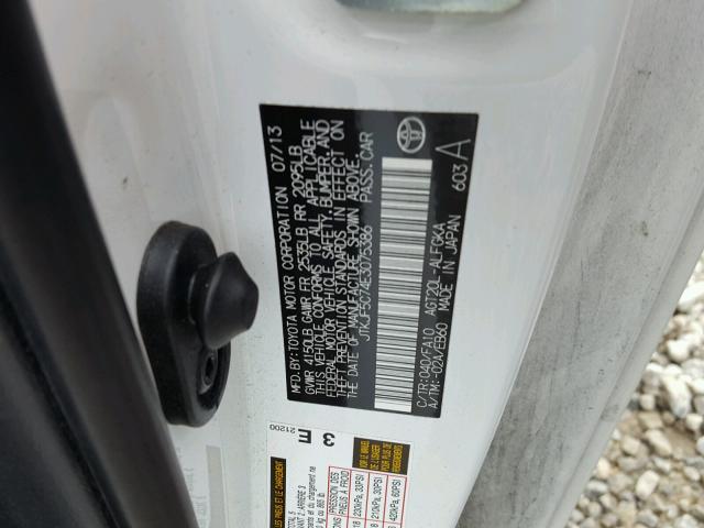 JTKJF5C74E3075386 - 2014 TOYOTA SCION TC 白色 照片 10