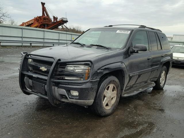 1GNDT13SX22284277 - 2002 CHEVROLET TRAILBLAZE BLACK photo 2