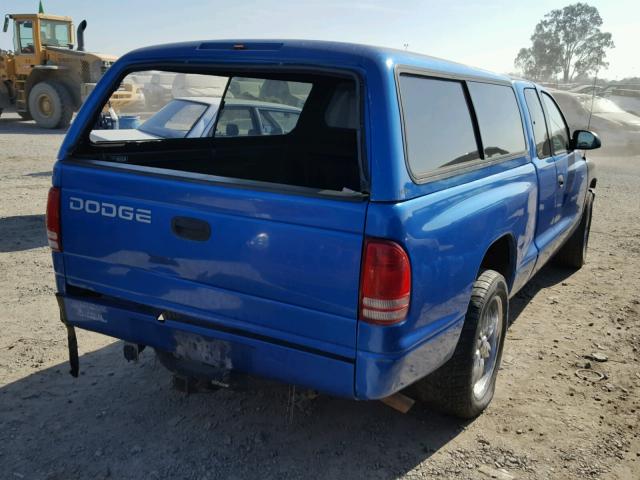 1B7GL22X1WS628724 - 1998 DODGE DAKOTA BLUE photo 4