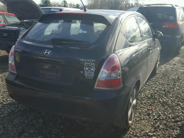 KMHCN36C87U041217 - 2007 HYUNDAI ACCENT SE BLACK photo 4