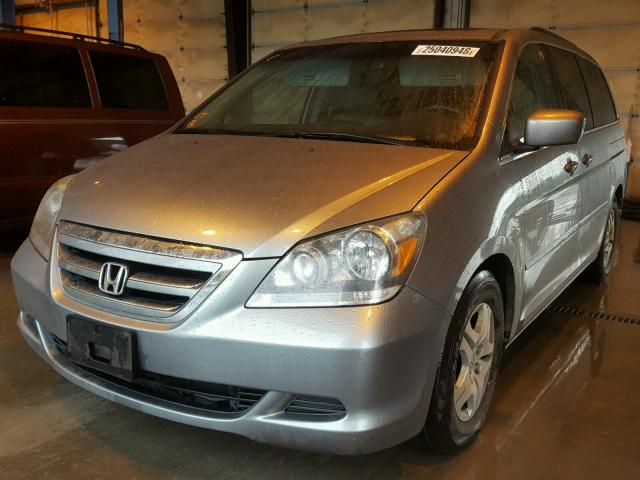 5FNRL387X7B022116 - 2007 HONDA ODYSSEY EX GRAY photo 2