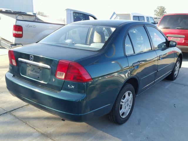 2HGES16551H562970 - 2001 HONDA CIVIC LX GREEN photo 4