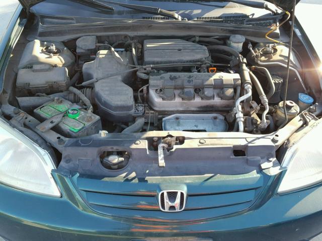 2HGES16551H562970 - 2001 HONDA CIVIC LX GREEN photo 7