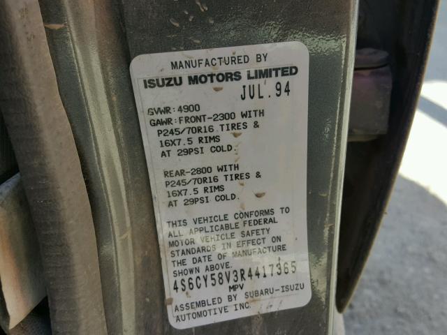 4S6CY58V3R4417365 - 1994 HONDA PASSPORT E 灰色 照片 10