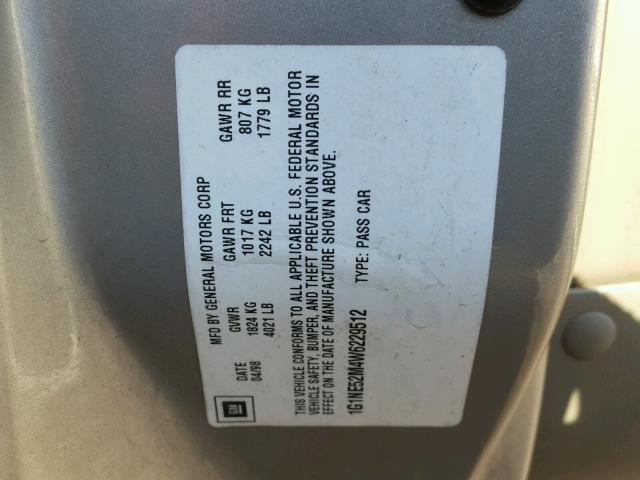 1G1NE52M4W6229512 - 1998 CHEVROLET MALIBU LS თაფლისფერი ფოტო 10