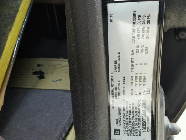 1GCDSCD98A8126048 - 2010 CHEVROLET COLORADO L BLACK photo 10