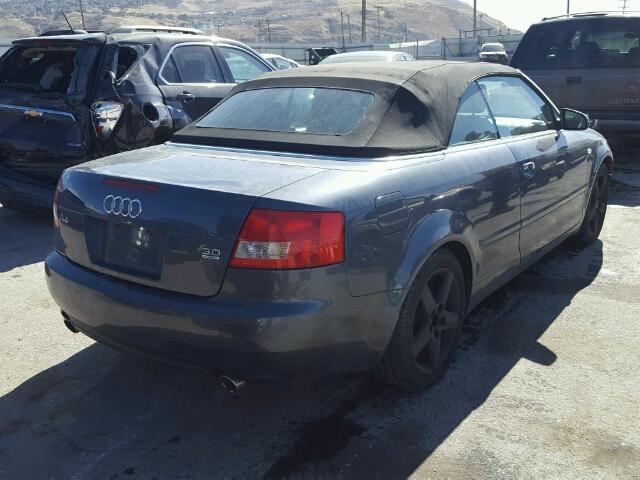 WAUDT48H35K006264 - 2005 AUDI A4 QUATTRO GRAY photo 4