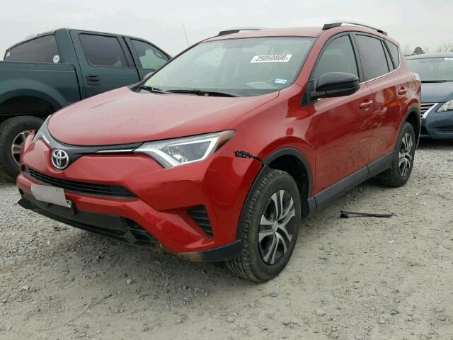 2T3ZFREV0GW249869 - 2016 TOYOTA RAV4 LE RED photo 2