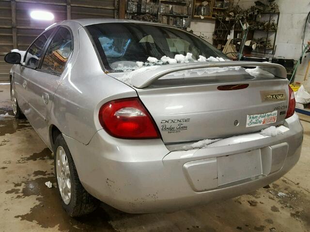 1B3ES56C43D114631 - 2003 DODGE NEON SXT SILVER photo 3