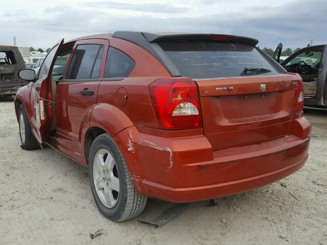 1B3HB48B27D542487 - 2007 DODGE CALIBER SX ORANGE photo 3