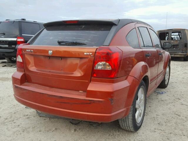 1B3HB48B27D542487 - 2007 DODGE CALIBER SX ORANGE photo 4