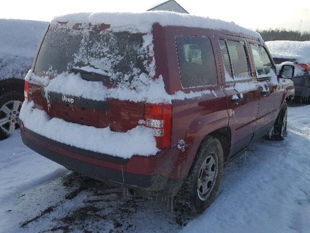 1C4NJPBB0CD662619 - 2012 JEEP PATRIOT SP BURGUNDY photo 4