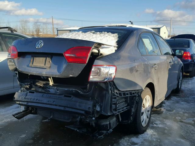 3VW2K7AJ2CM473643 - 2012 VOLKSWAGEN JETTA BASE ნაცრისფერი ფოტო 4