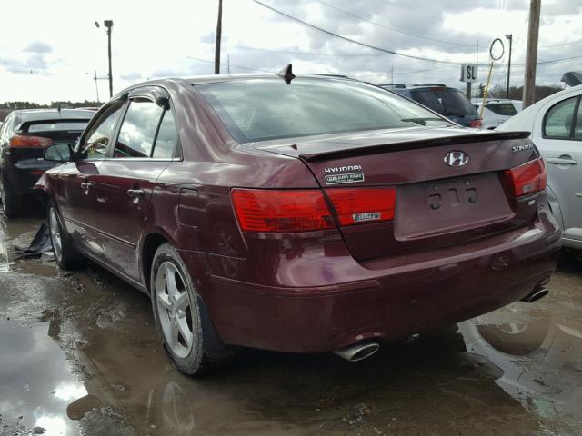 5NPEU4AF7AH601222 - 2010 HYUNDAI SONATA SE MAROON photo 3