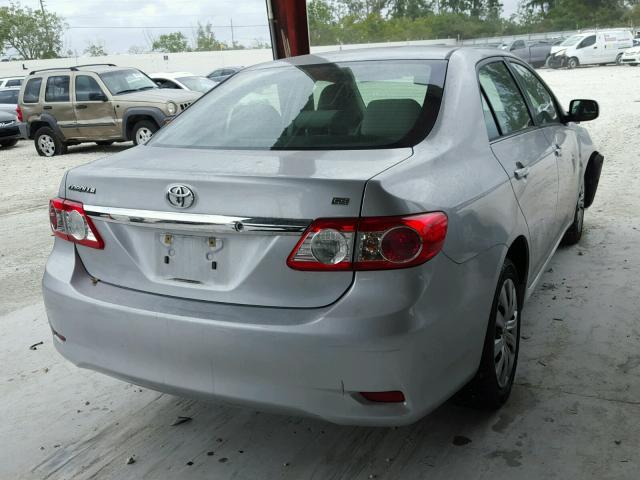 2T1BU4EE6DC929646 - 2013 TOYOTA COROLLA BA SILVER photo 4