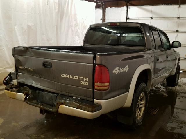 1D7HG48N23S158358 - 2003 DODGE DAKOTA QUA GRAY photo 4