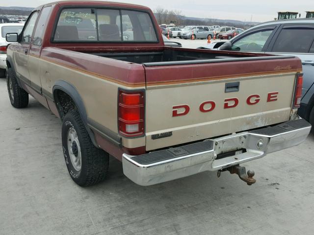 1B7GG23Y5PS103209 - 1993 DODGE DAKOTA MAROON photo 3