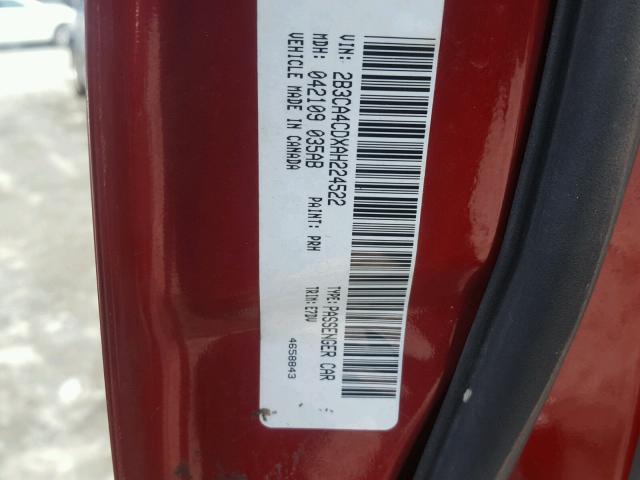 2B3CA4CDXAH224522 - 2010 DODGE CHARGER RED photo 10