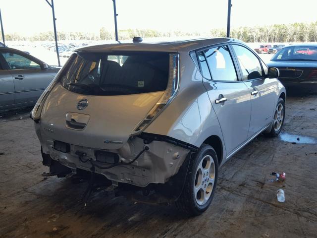 1N4AZ0CP2EC340703 - 2014 NISSAN LEAF S SILVER photo 4