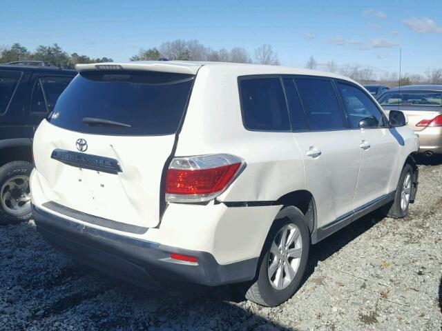 5TDZA3EH6CS023191 - 2012 TOYOTA HIGHLANDER WHITE photo 4