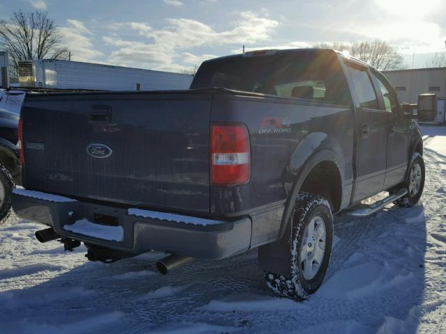 1FTPW14565KC31943 - 2005 FORD F150 SUPER BLUE photo 4