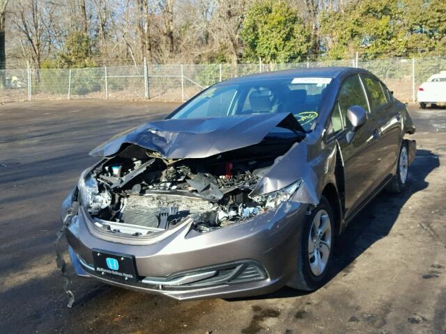 2HGFB2F54DH544734 - 2013 HONDA CIVIC LX BROWN photo 2