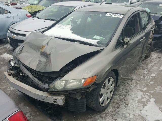 2HGFA16596H508103 - 2006 HONDA CIVIC LX GRAY photo 2