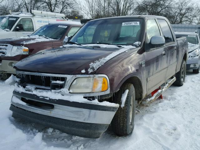 1FTRW07W21KD82845 - 2001 FORD F150 SUPER BURGUNDY photo 2