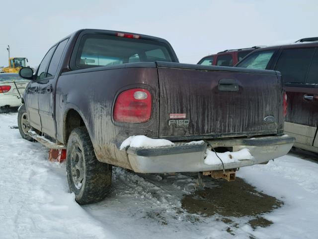 1FTRW07W21KD82845 - 2001 FORD F150 SUPER BURGUNDY photo 3