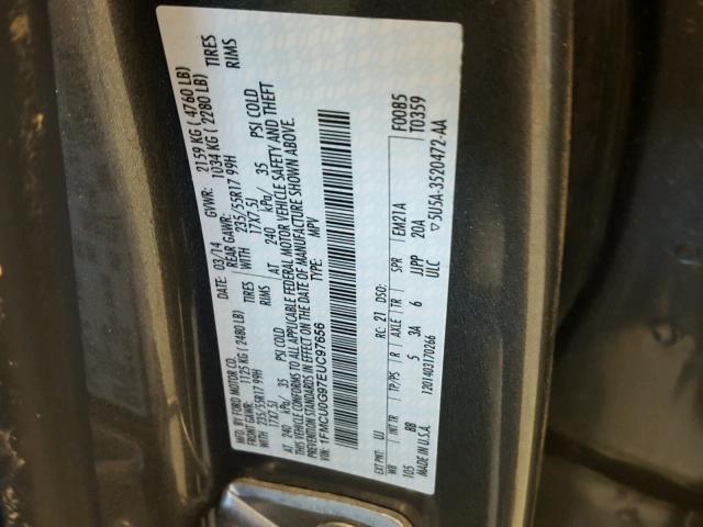 1FMCU0G97EUC97656 - 2014 FORD ESCAPE SE CHARCOAL photo 10