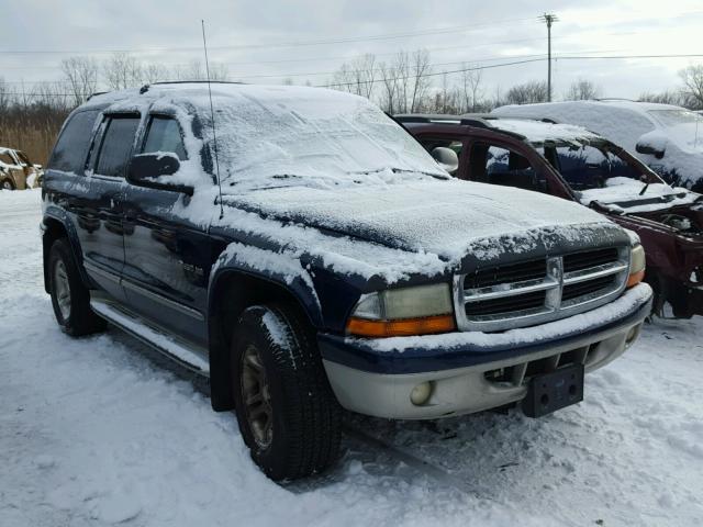 1B4HS28N91F605252 - 2001 DODGE DURANGO BLUE photo 1