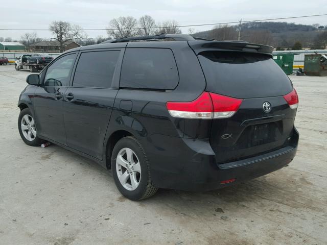 5TDKK3DC3CS178057 - 2012 TOYOTA SIENNA LE BLACK photo 3