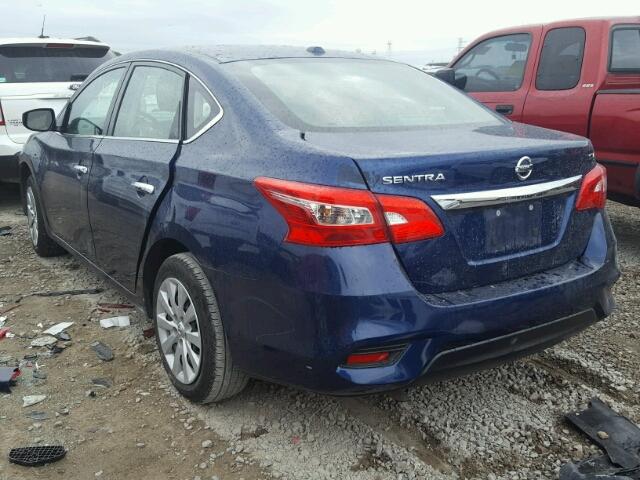 3N1AB7AP8HY328158 - 2017 NISSAN SENTRA S BLUE photo 3