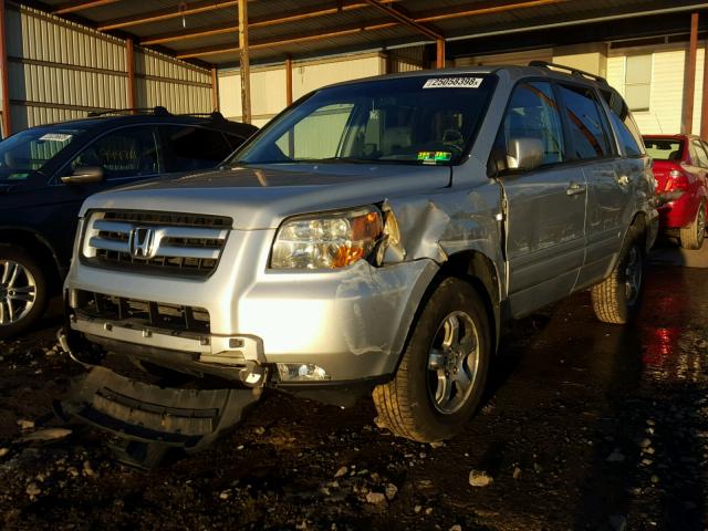 2HKYF18747H515413 - 2007 HONDA PILOT EXL SILVER photo 2