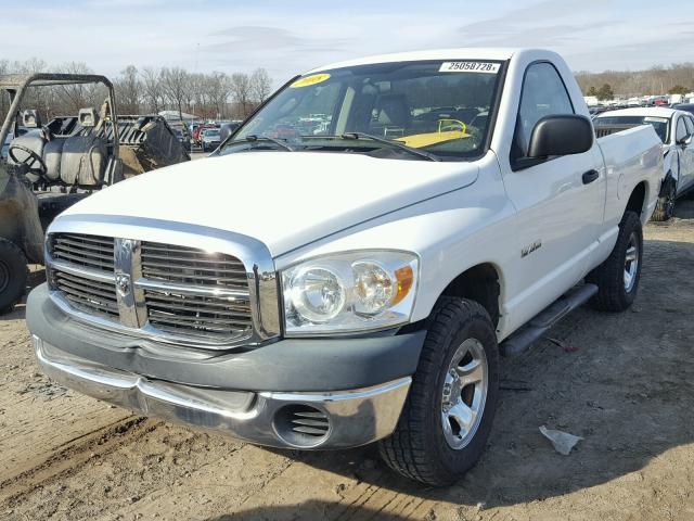 1D7HU16N68J187045 - 2008 DODGE RAM 1500 S WHITE photo 2