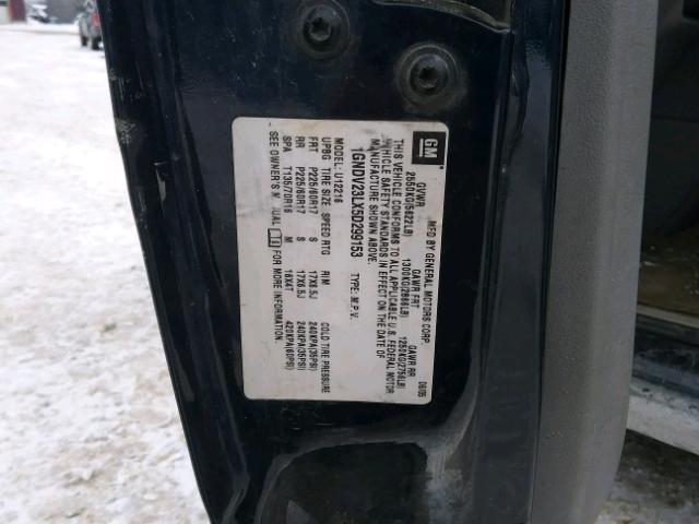 1GNDV23LX5D299153 - 2005 CHEVROLET UPLANDER L 蓝色 照片 10