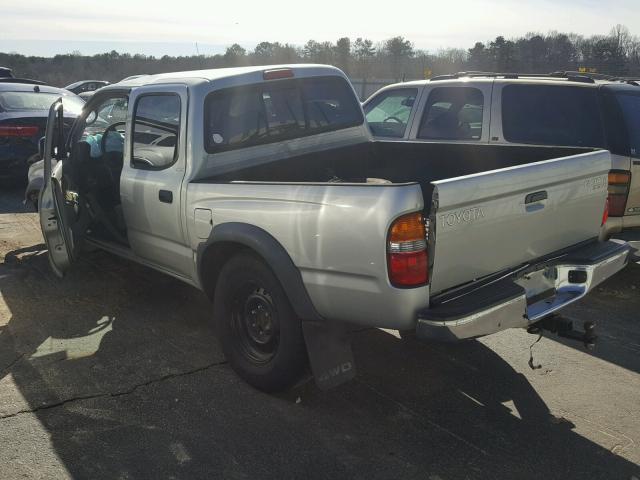 5TEHN72N62Z001291 - 2002 TOYOTA TACOMA DOU SILVER photo 3