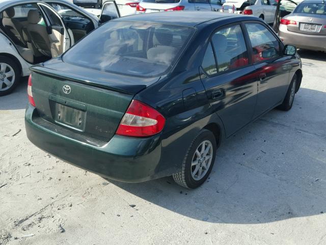 JT2BK12U010019313 - 2001 TOYOTA PRIUS GREEN photo 4