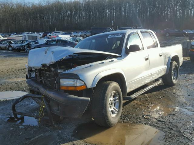 1D7HL38N64S773731 - 2004 DODGE DAKOTA QUA SILVER photo 2