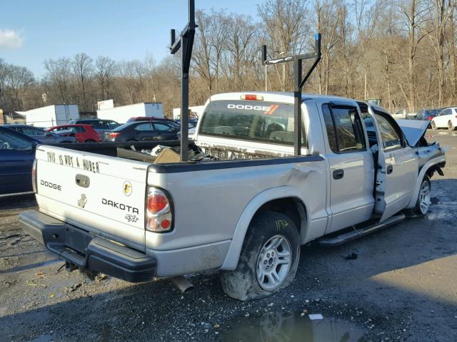 1D7HL38N64S773731 - 2004 DODGE DAKOTA QUA SILVER photo 4