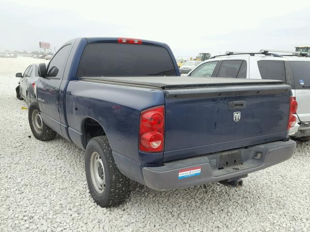 1D7HA16K87J641714 - 2007 DODGE RAM 1500 S BLUE photo 3