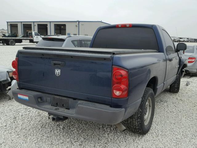 1D7HA16K87J641714 - 2007 DODGE RAM 1500 S BLUE photo 4