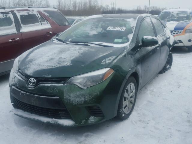 2T1BURHE1EC172410 - 2014 TOYOTA COROLLA L GREEN photo 2