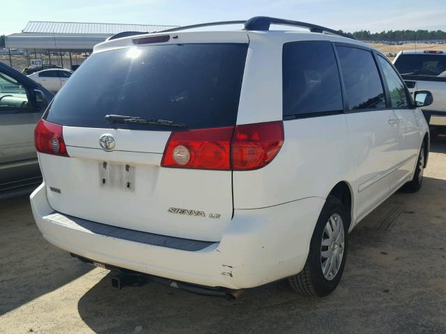 5TDZK23C77S078205 - 2007 TOYOTA SIENNA CE WHITE photo 4